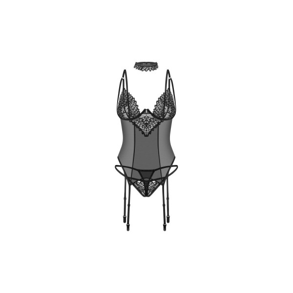 Donarella corset et string - Noir NP